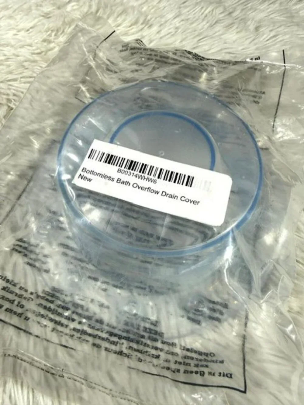 Clear Bottomless Bath Overflow Drain Cover